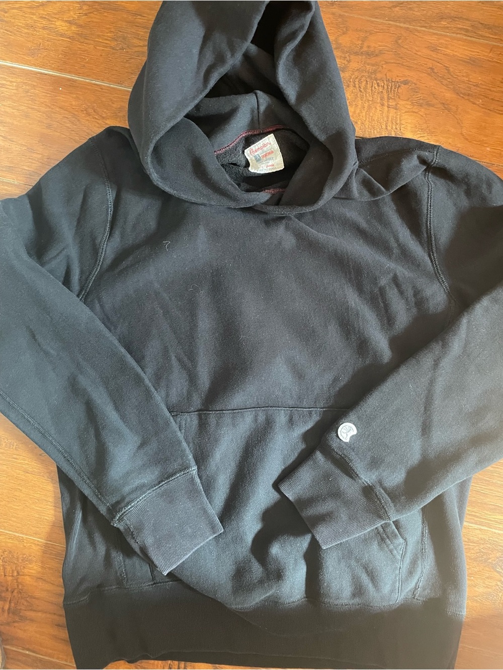 Champion x Todd Snyder x Sportshirt Black Hooded Pullover Sweatshirt size large